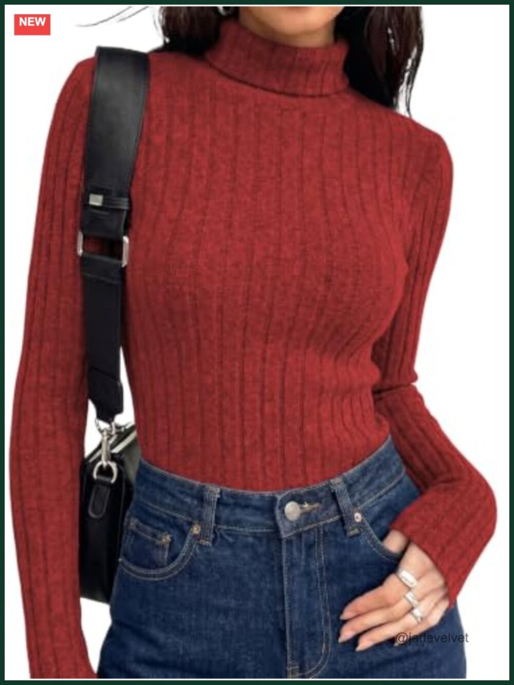 Womens Turtleneck Long Sleeve Ribbed Sweater Pullover Slim Fit
